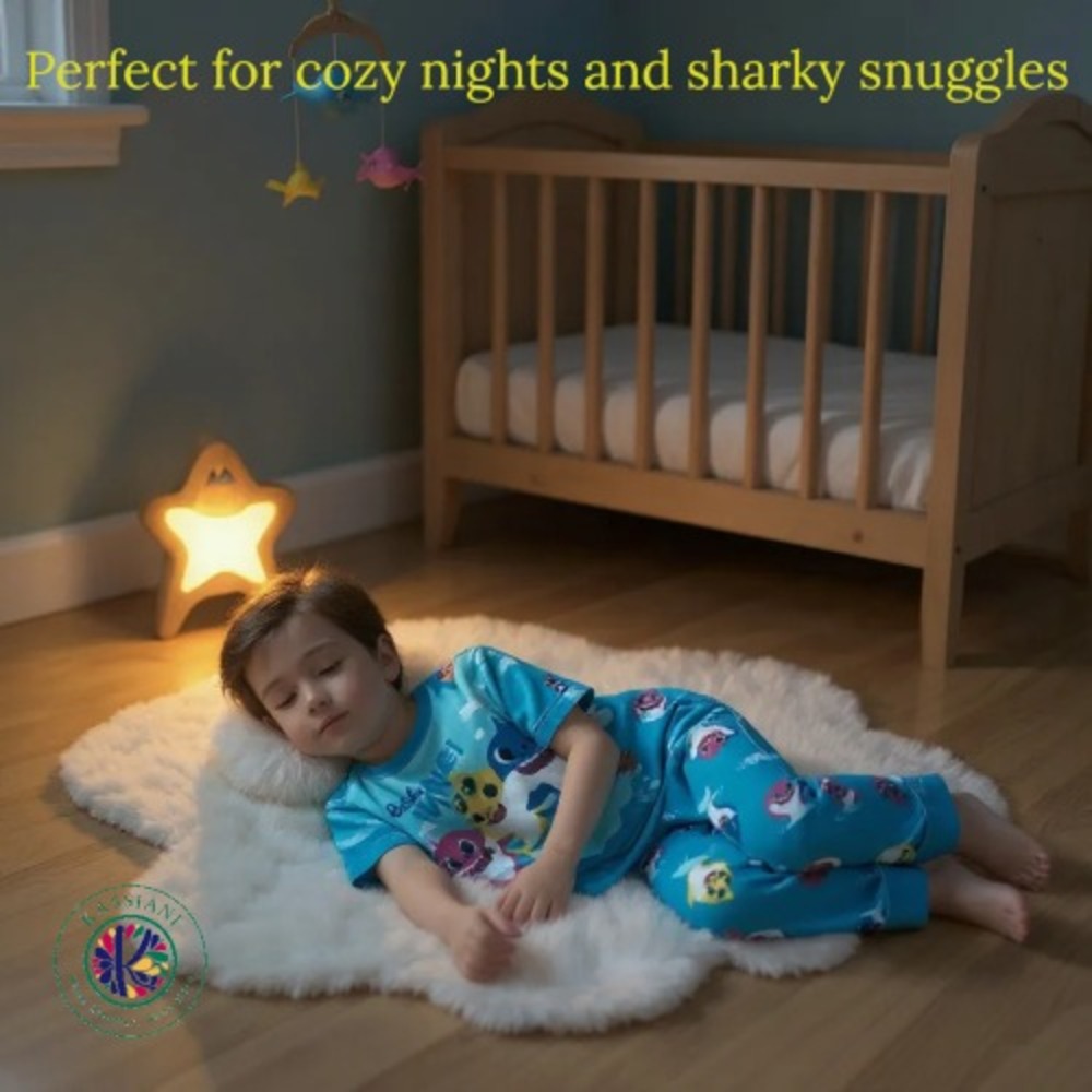 Baby Shark Boys' 2-Piece Pajama Set –‎ Short Sleeve Top + Long Pants, Size 24M